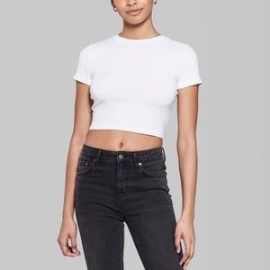 (3 for $10 bundle) Wild Fable Crop Top - White - Med